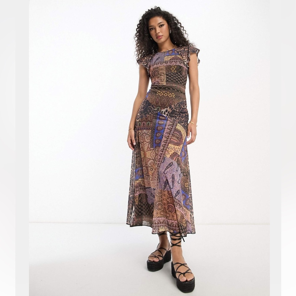 ASOS Multicolor Patchwork Maxi Dress - Picture 3 of 4